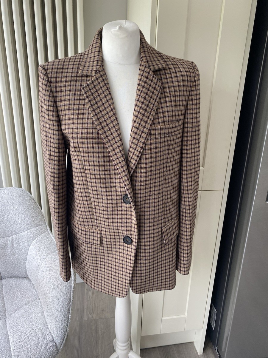 Oversized Coat Zara Houndstooth Wool Blend Coat ZARA WOMEN WOOL - Main Image