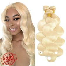 613 Blonde Body Wave Human Hair Bundles 3 pc 12 Inch 300g Virgin
