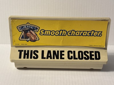 Joe Camel Smooth Character Grocery Store Lane Closed Sign 1989 Advertising VTG