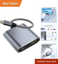 Thunderbolt 3 to HDMI Adapter - Durable USB C Hub with High-Speed Charging