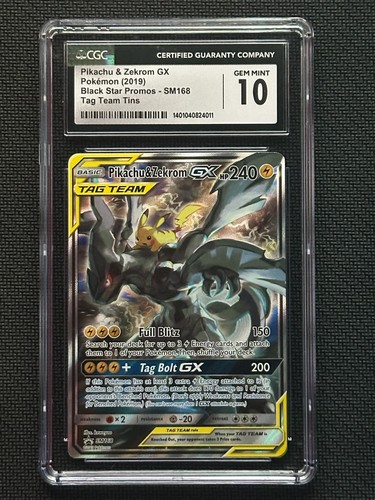 Pikachu & Zekrom-GX graded CGC 10 for sale on eBay