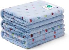 1 Pack 3 Blankets Super Soft Cute Dot Pattern Pet Blanket Flannel Throw Dog