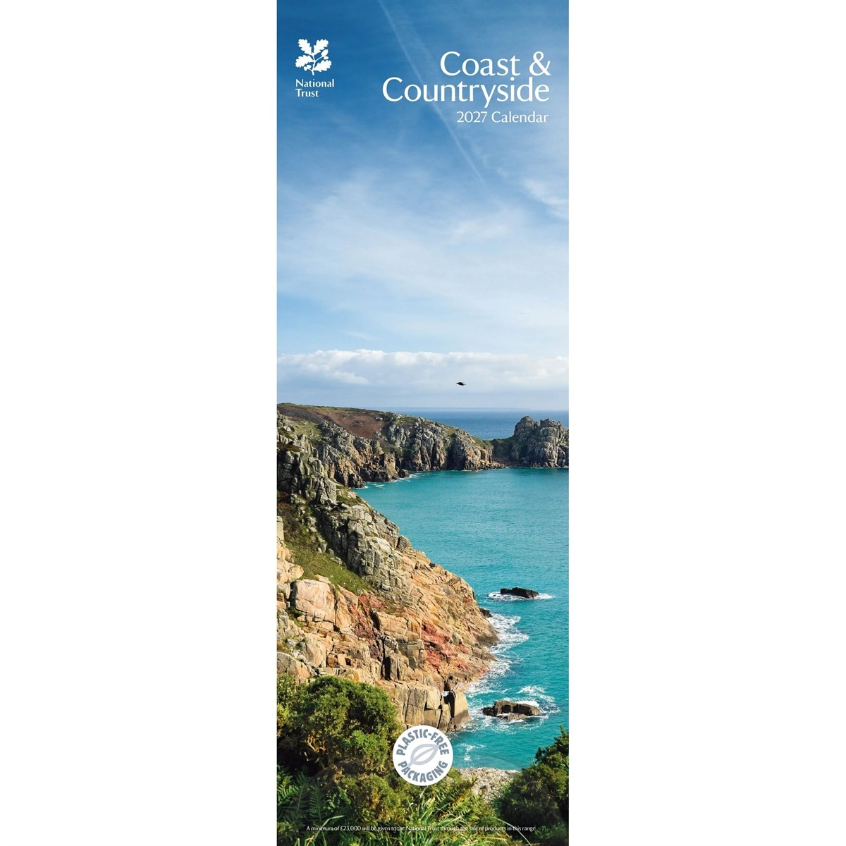 National Trust, Coast & Countryside Slim Calendar 2027, Wall Calendars, Gift