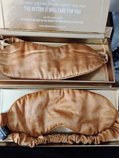 LOT OF 2: Slip Pure Silk Sleep Masks Caramel/Gold Open Box / May Have Been Used