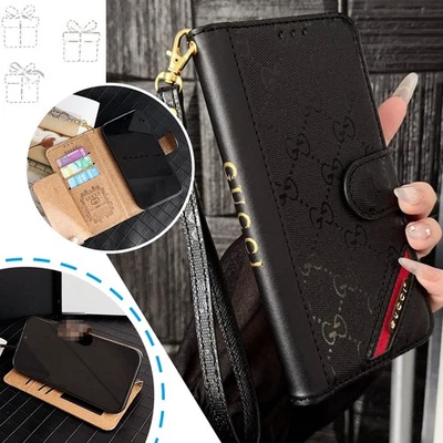 For iPhone 17 16 Pro Max Air 15 14 Plus 13 12 Flip Wallet Card Holder Case Cover