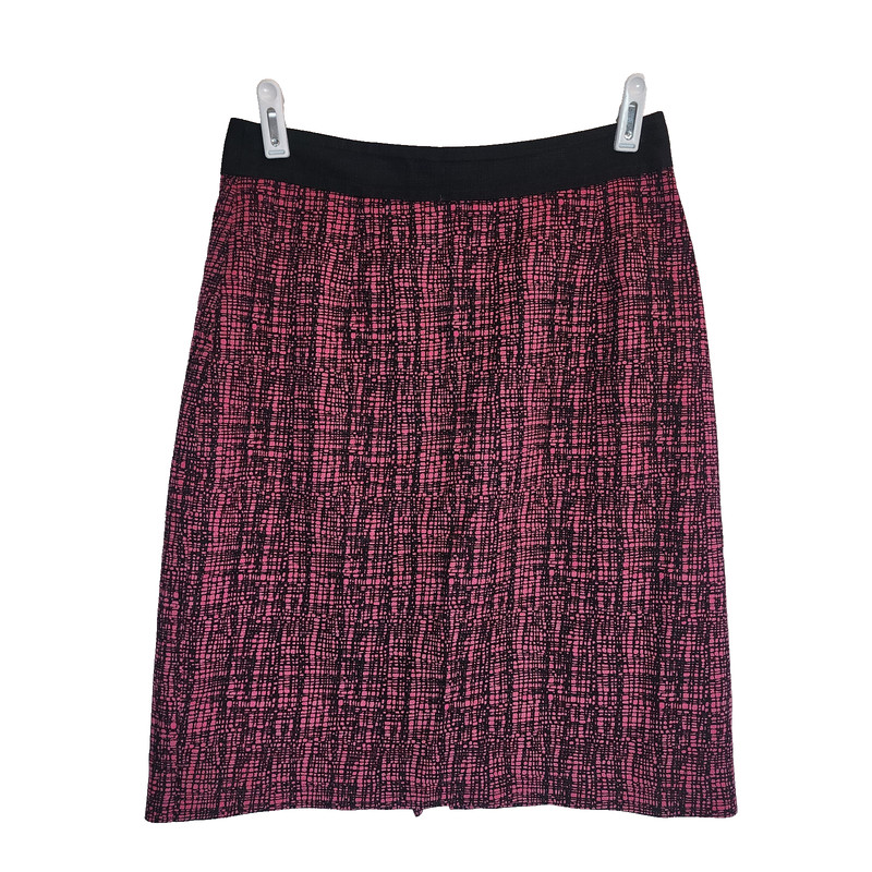 Halogen Size 4 Women's Tweed High Rise Pencil Skirt Pink Black Office Classic