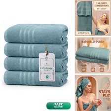 HomeBurg CORE 4-Piece Cotton Bath Towels Bathroom Value Pack, Soft, Absorbent