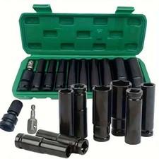 Deep Impact Socket 12 Drive Long Reach Thin Wall 10-metric Sockets 10-24mm Set