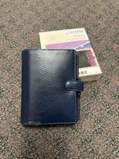 2007 New Filofax Finsbury Midnight Blue A7 Pocket Planner Organizer W Box