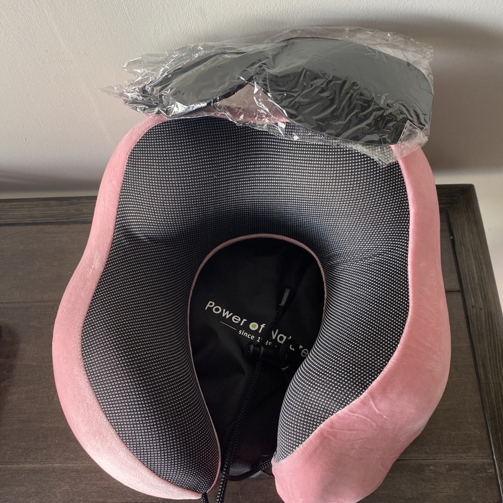 Travel Pillow with carry bag, eye mask and ear plugs