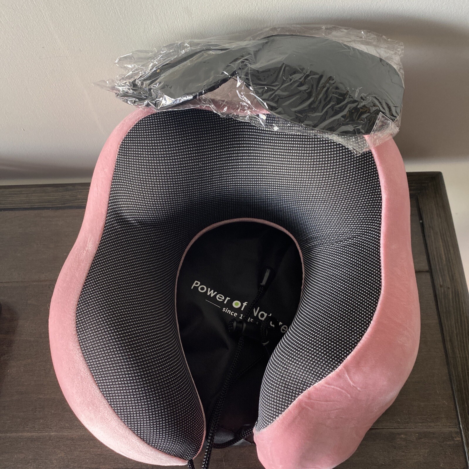 Travel Pillow with carry bag, eye mask and ear plugs-image