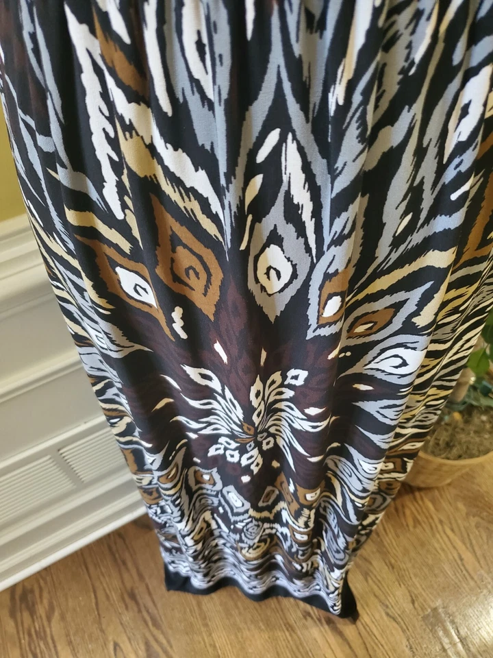 Maxi Vestido Glamour Mujer Multicolor Talla 10- Collar Incluido Foto 3 de 4