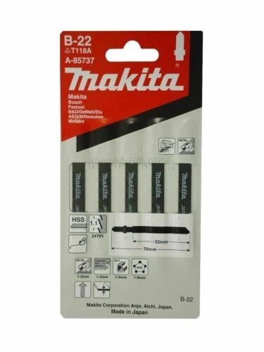 Makita 5 pcs. lame de scie sauteuse en métal, B-22,T118A A-85737 - Photo 1/1
