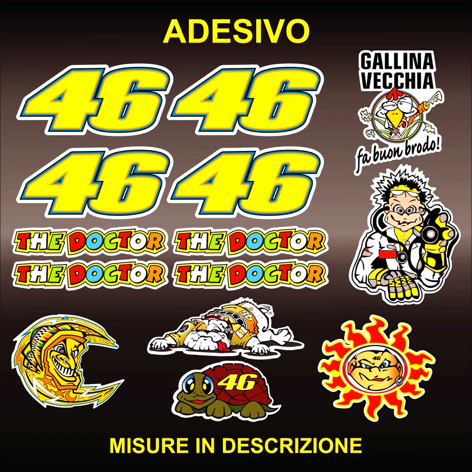Adesivi Sticker VALENTINO ROSSI 46 | DUCATI HONDA YAMAHA SIMONCELLI 58 SIC VR46