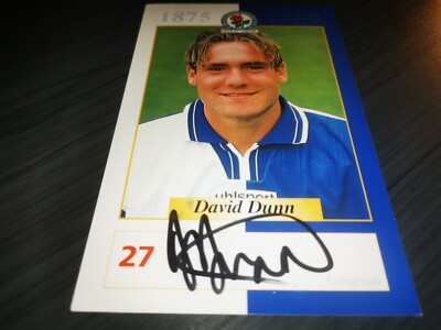 David Dunn handsignierte Blackburn Rovers Autogrammkarte