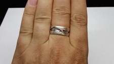 Kabana Sterling Silver Swimming Dolphins Ring. Wide Band 9.75mm