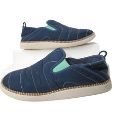 Olukai Ku  i Mino Rumpl Slipper Sherpa Blue Quilted Puffy Shoes Womens Size 11