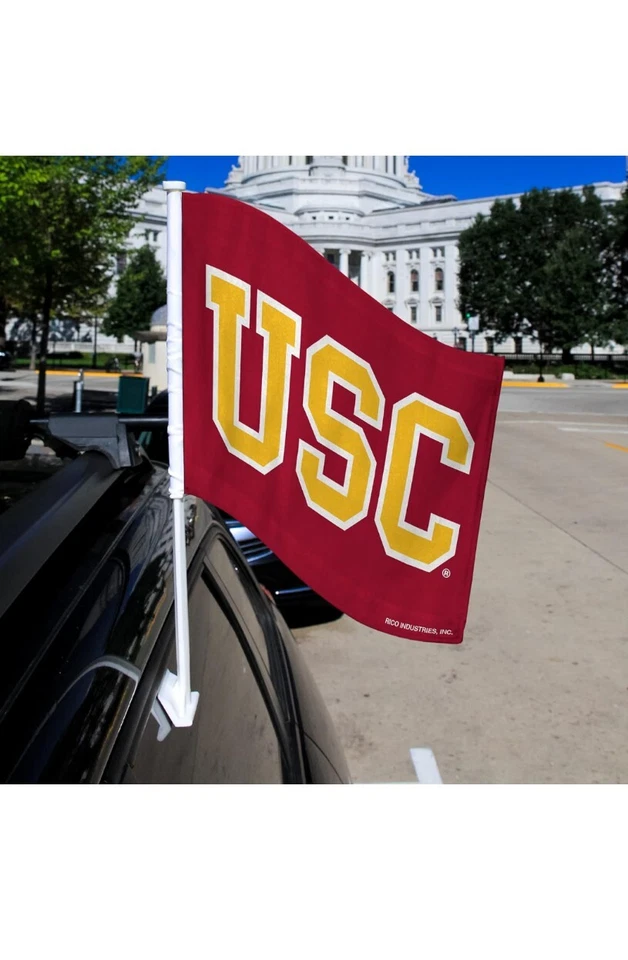 Rico Industries Double Sided Southern California Trojans SCU Car Flag – New - Image 2 of 4