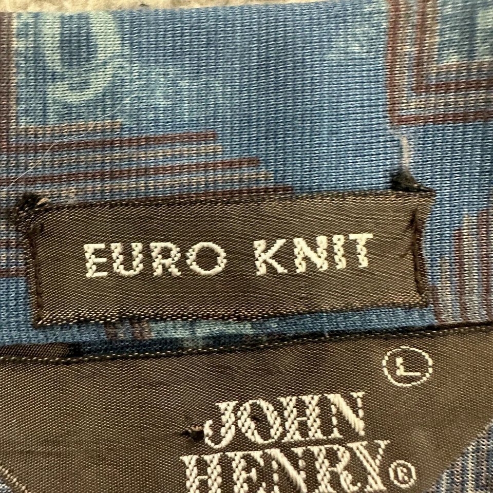 Vintage John Henry Disco Shirt Mens Large Jersey Knit Slinky 70s Button Up - Image 3 of 4