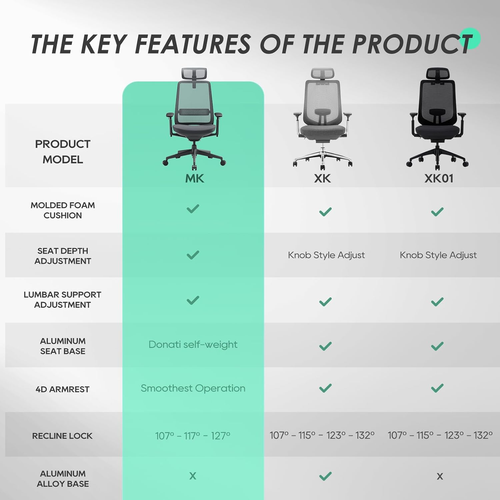 Ergonomic Office Chair, High Back Computer Executive Desk Chair with Lumbar Supp - Picture 10 of 10