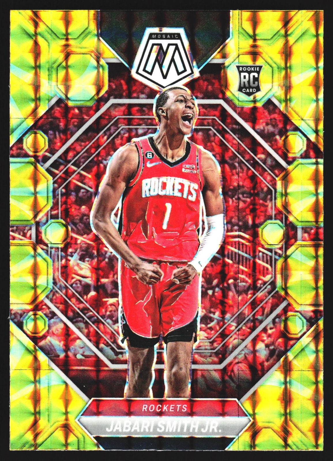 2022-23 Panini Mosaic Jabari Smith Jr. Rookie Reactive Yellow Houston Rockets