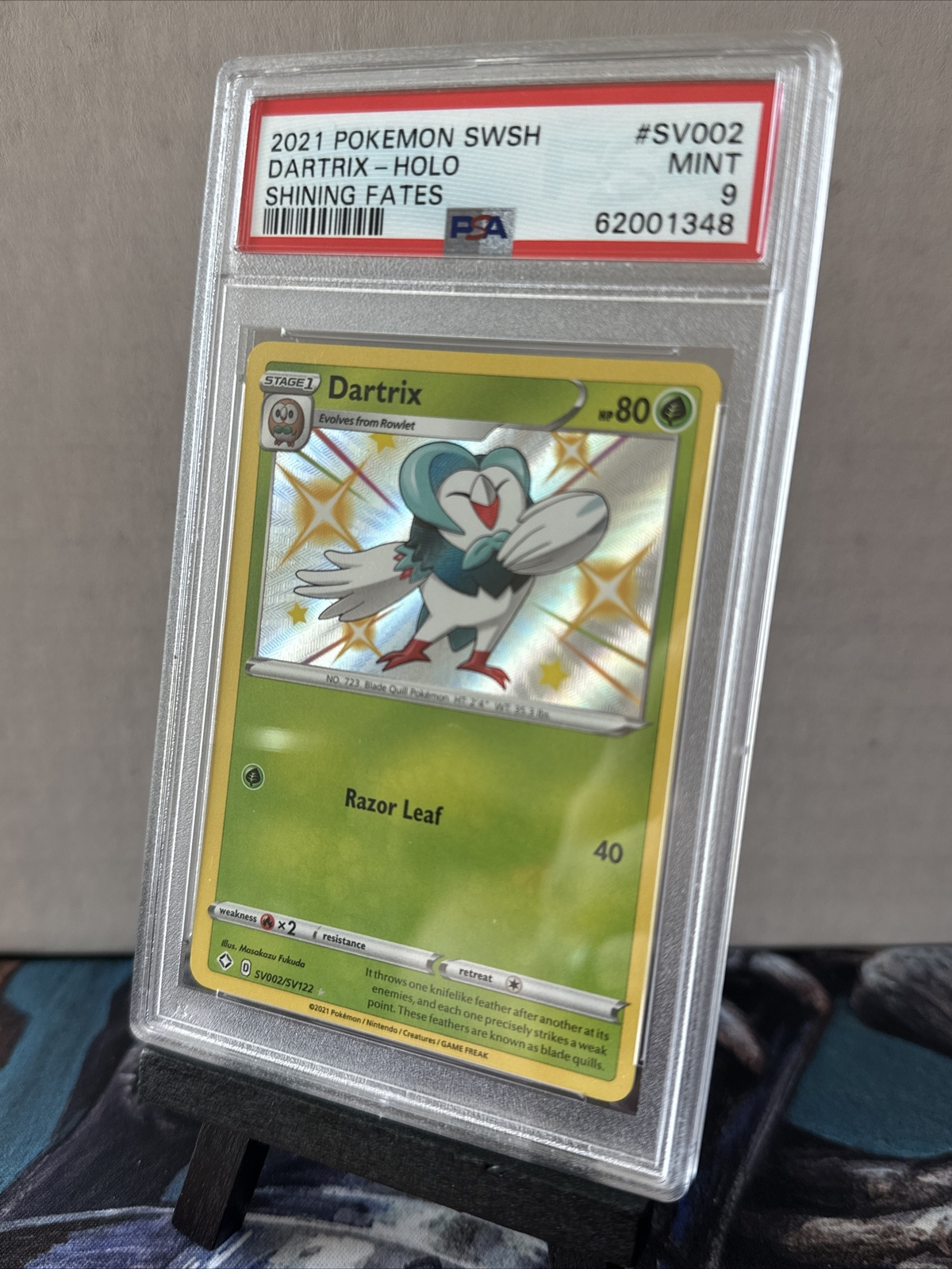 2021 Pokemon SWSH Shining Fates #SV002 Dartrix - Holo PSA 9 MINT