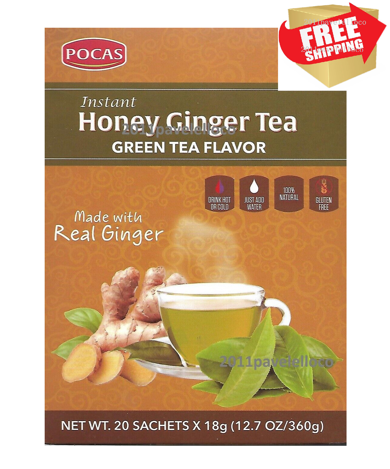 20 Bags - Pocas Gluten Free No Caffeine Te Verde