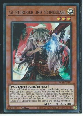 YU GI OH GEISTEROGER UND SCHNEEHASE  RA04-DE015 SUPER RARE 1.AUFLAGE