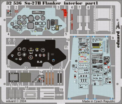 Eduard 1/32 Su-27 Flanker Cockpit+Interior (Trumpeter) 32536