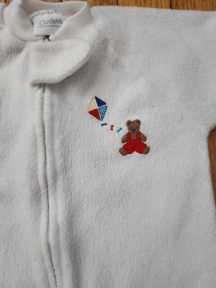 Carters Baby Wrap Swaddle Blanket White Teddy Bear Kite Sleepsack One