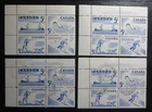 CANADA STAMPS MINT/USED #365-8 1957 "RECREATION SPORTS" UL BLOCKS PB#1+2 FDC