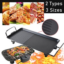 Electric Table Top Grill Griddle BBQ Hot Plate Camping Cooking Multi Temperature