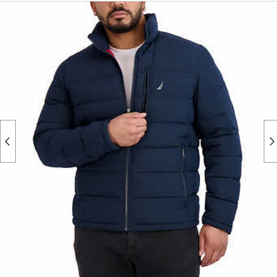 NAUTICA MEN'S QUILTED PUFFER PERFORMANCE JACKET(BLUE XL)NWT | eBay