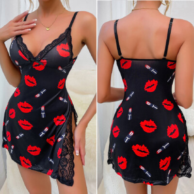 Women's Sexy-Lingerie Babydoll G-string Sleepwear Underwear Lace Dress Nightwear