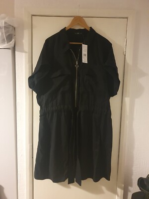 F and F black shirt style dress size 22 with tie waist brand new