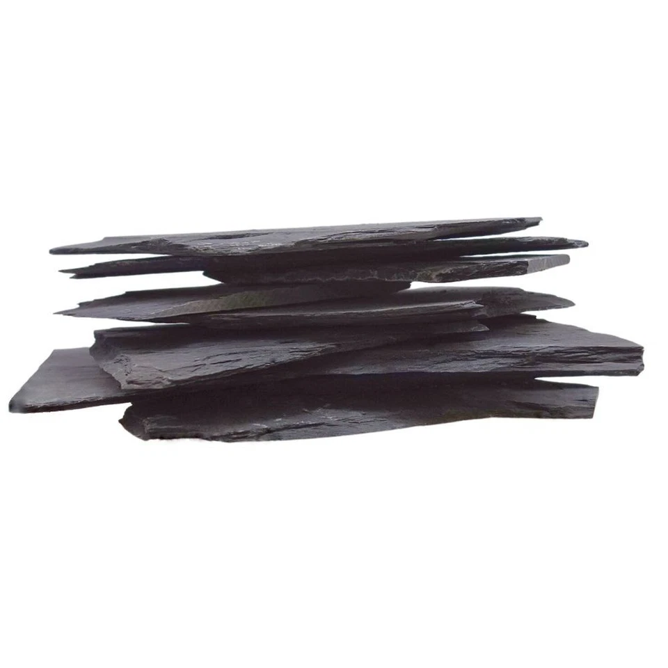 Aquarium Natursteine Schieferplatten Deko schwarz grau 1 Stück 1,4-2,0 kg Nr.50 - Bild 4 von 4