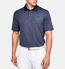 UNDER ARMOUR Men's UA Graphic Playoff Polo Golf Shirt NWT Blue Ink SIZE: SMALL