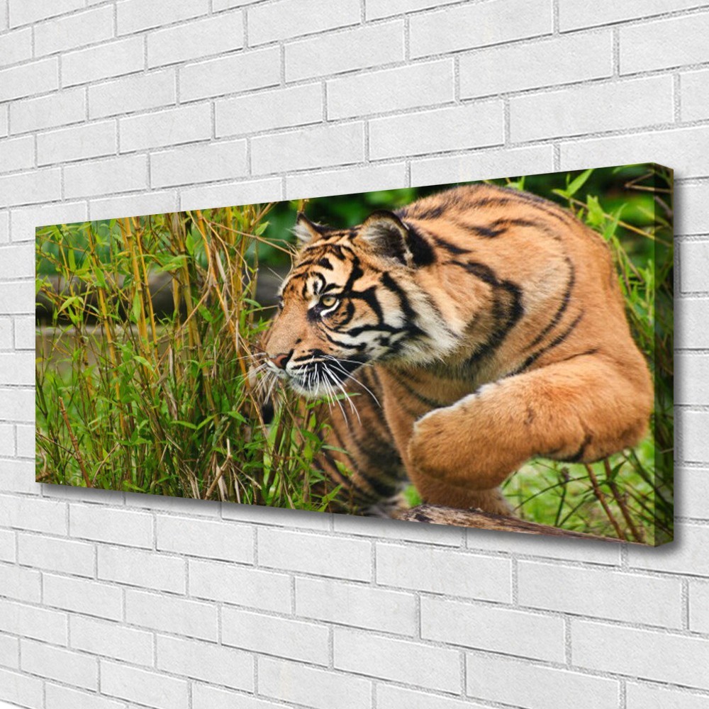 Tableau Tigre de Prestige en Impression sur Toile Canvas Fine Art 125x50 cm
