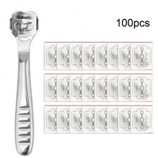 Pedicure Callus Shaver Foot Hard Tough Dead Skin Corn Remover Tool + 100 Blades