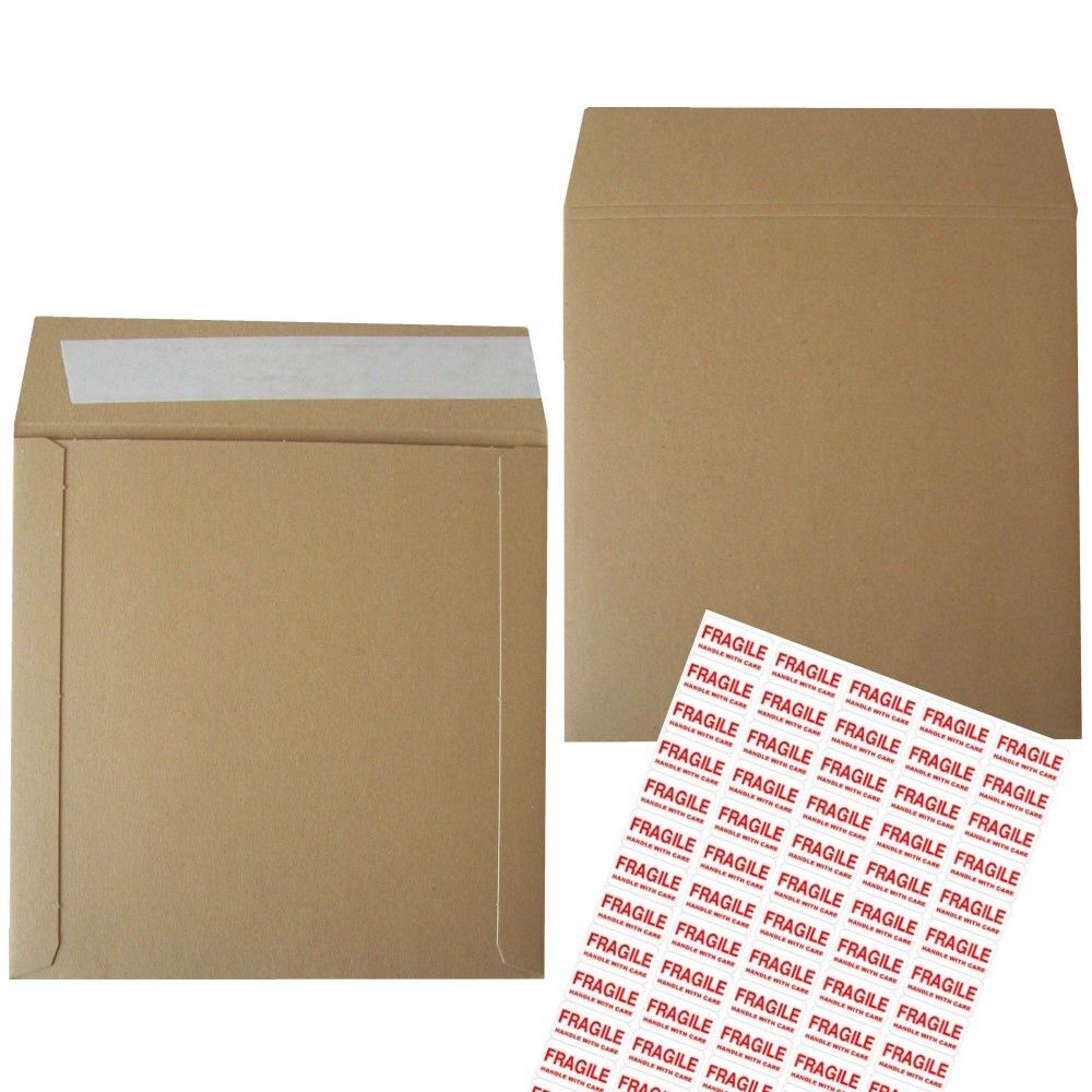 30 Strong 7" / 45RPM Record Vinyl Peel And Seal White Board MAILERS Envelopes Including Fragile Labelsstickers 625 Micron Cardboard Self Seal Packaging Mailing Postal Postage Packets