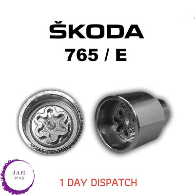 765 E RADMUTTER VERRIEGELUNG SICHERHEITSBOLZEN HAUPTSCHLÜSSEL STECKSCHLÜSSEL, WNLK, FÜR SKODA UK