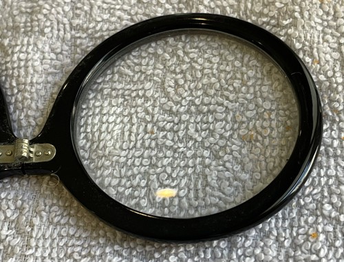Vintage lucite Lorgnette Glasses Round foldable (RD4) Iridescent Rhinestones - Picture 11 of 14