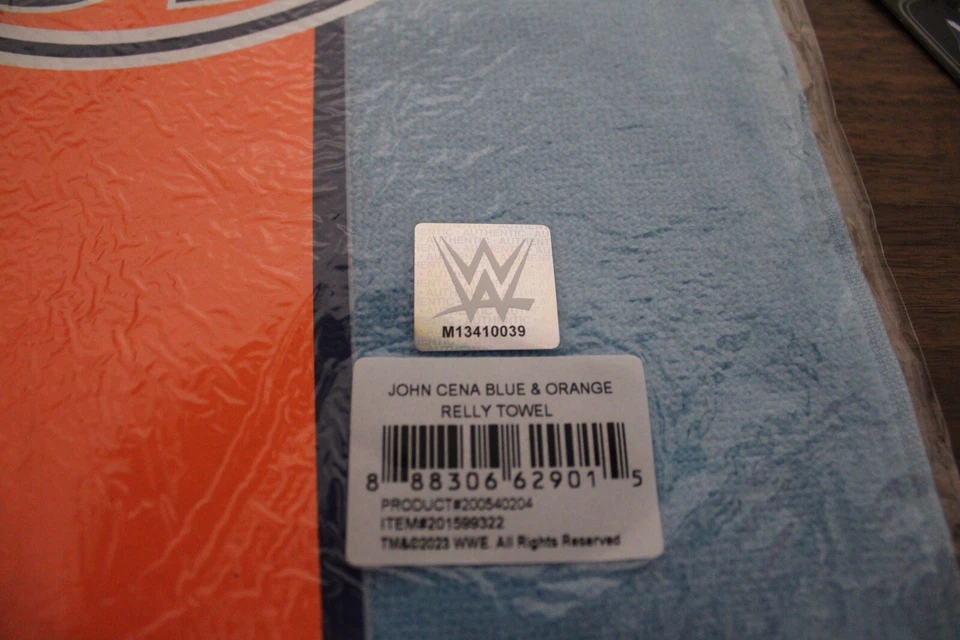 Wwe Authentic John Cena Light Blue/Orange Never Give Up Rally Towel - Image 4 of 4