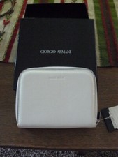 NEW IN BOX WOMEN'S GIORGIO ARMANI WHITE LEATHER WALLET