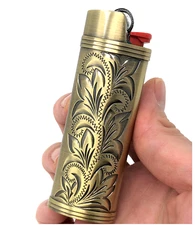 Metal Lighter Case Cover Holder fits BIC Full Standard Size Lighter J6 in Bronze