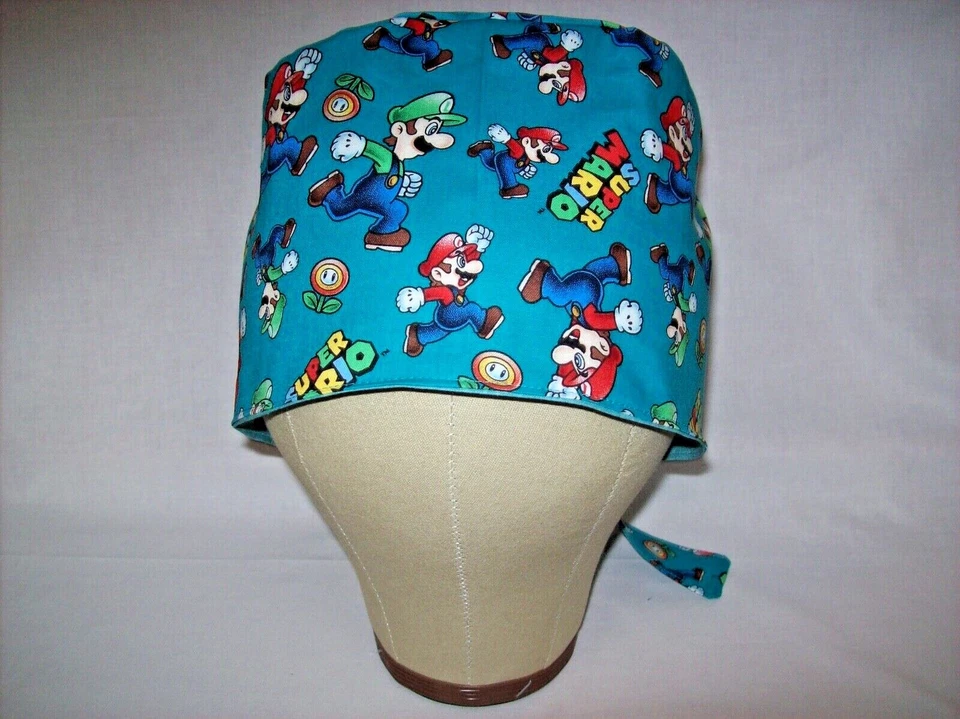 Men/Women Surgical Scrub Cap Lined Party Characters 100% Cotton - Image 2 of 3