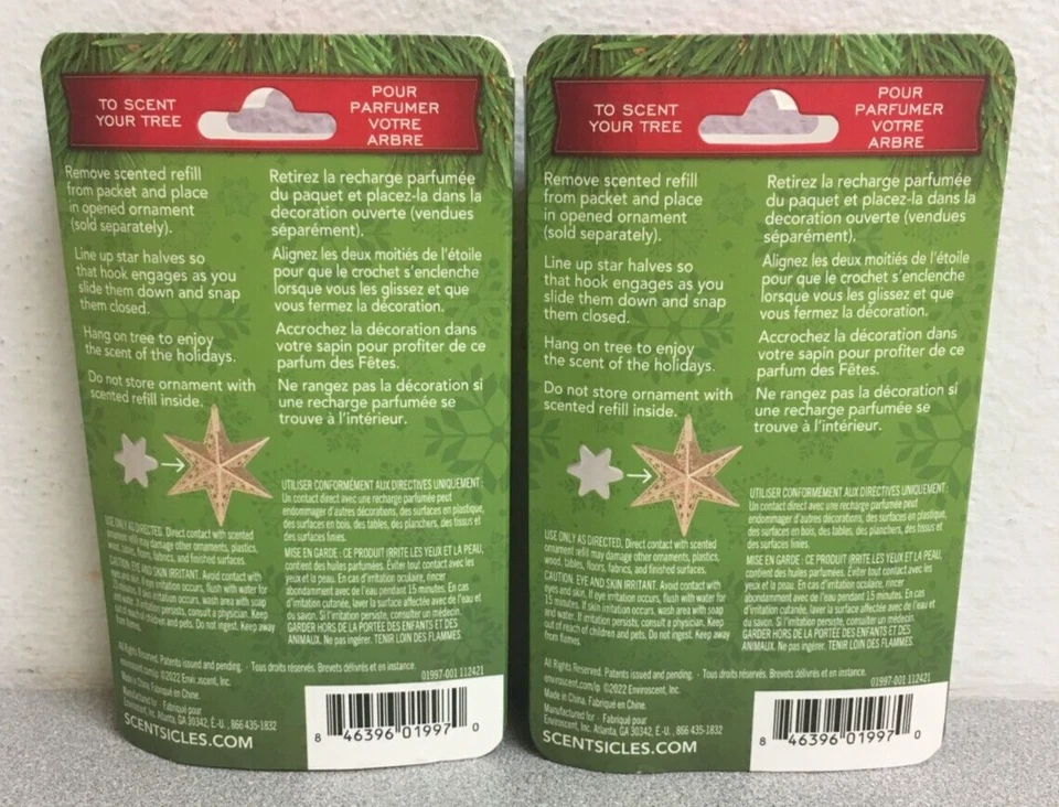 Paquete de 2 recambios de adorno de estrella perfumada de abeto de invierno blanco Scentsicles Foto 2 de 2