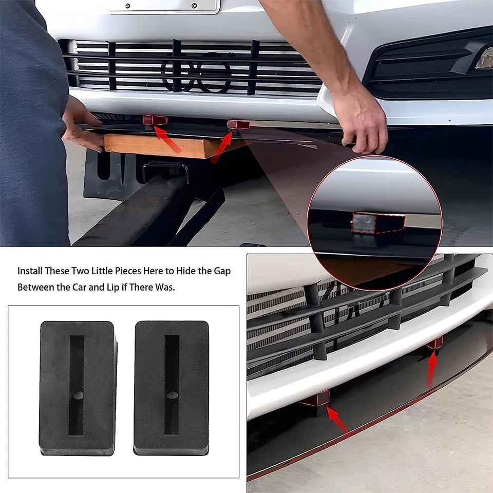 Parachoques delantero negro brillante divisor de labios para Ford Transit Connect 2014-2021 Foto 4 de 4