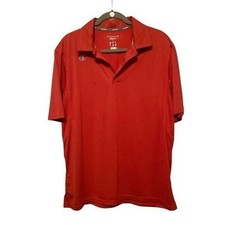Champion Mens Sz L Red Solid Short Sleeve Polo Shirt