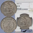1884 S Morgan Silver Dollar, NGC AU50, Almost Uncirculated, Very Original, C8211
